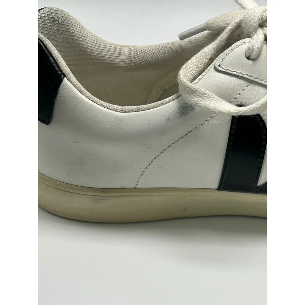 Veja Esplar Sneakers White Black Leather Low Top Lace Up Shoes